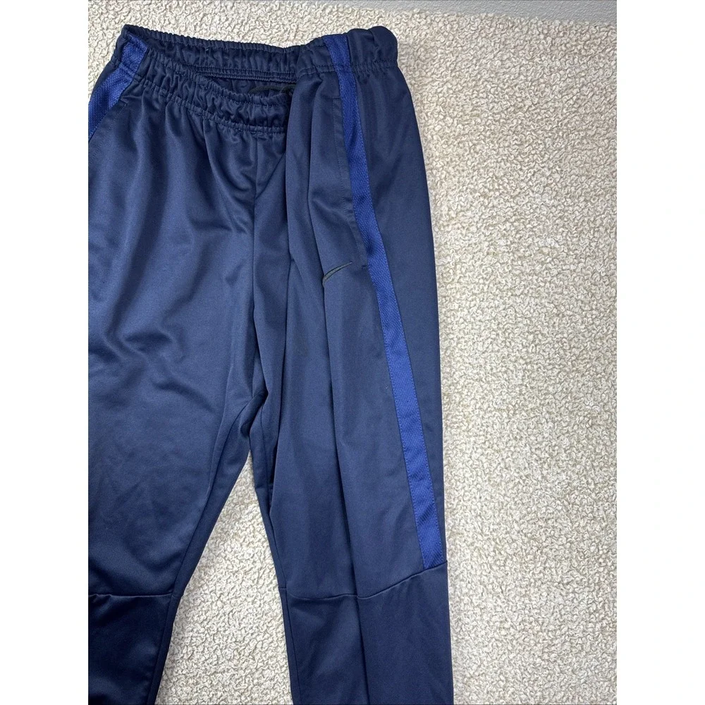 Nike Track Pants Mens Large Navy Blue with Blue Vented Mesh Stripe 940241-471